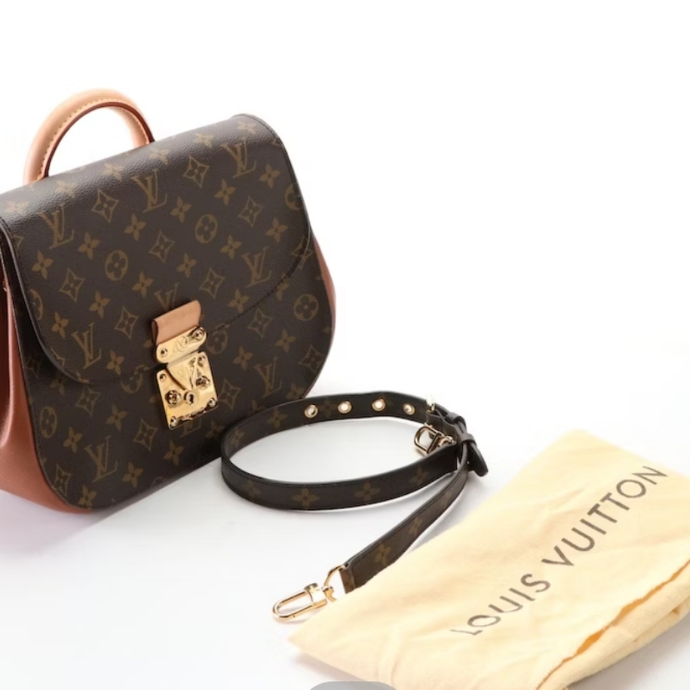 SALE! Louis Vuitton Eden MM Bag Monogram Canvas and Aurore/Vachetta Leather Trim